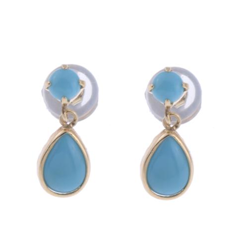 EARRINGS WITH TEARDROP-SHAPED TURQUOISES