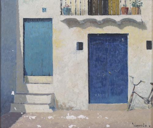 JOSEP M. VAYREDA CANADELL (1932-2001). "PUERTAS AZULES DE IBIZA".