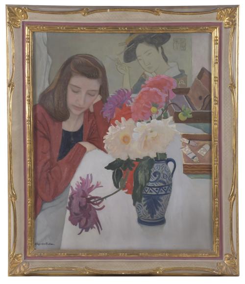 ALEJANDRO SICHES (1927-2009). "CHICA CON FLORES".