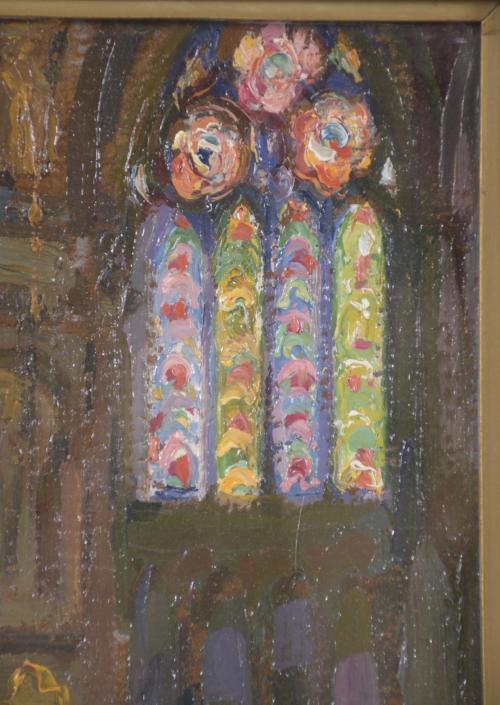 ANTONI VILA ARRUFAT (1896-1989). "INTERIOR OF A CHURCH".