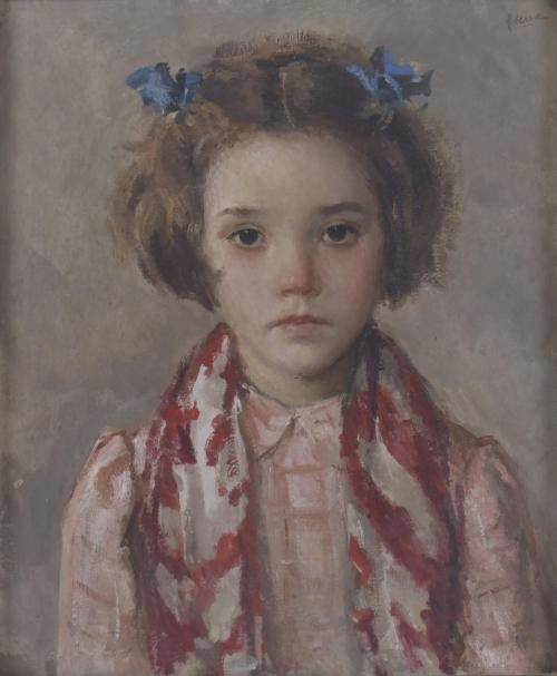 FRANCESC SERRA CASTELLET (1912-1976). "NIÑA CON CINTAS AZULES".