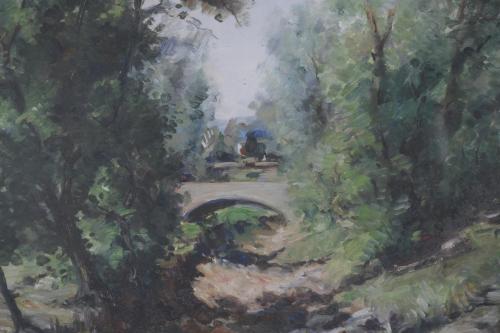 JOSEP VENTOSA DOMÈNECH (1897-1982). "BOSQUE Y PUENTE".