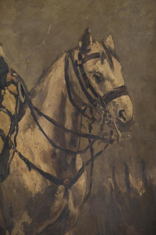 ESCUELA ESPAÑOLA, SIGLO XIX. "SOLDADO A CABALLO". 