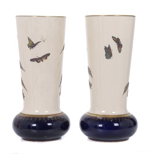 VILLEROY & BOCH. PAIR OF VASES, CIRCA 1900. 