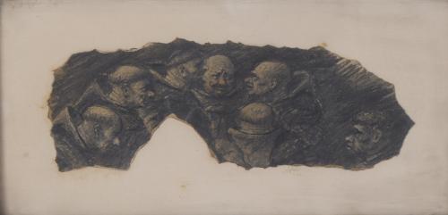 19TH CENTURY, SPANISH SCHOOL. "FRIARS", 1845?