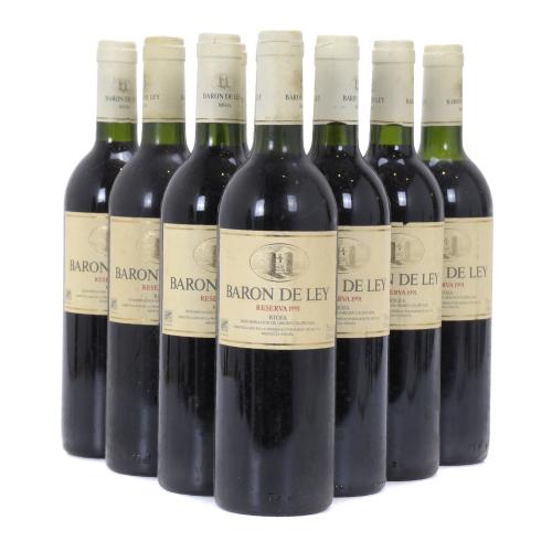 LOTE DE DIEZ BOTELLAS DE VINO TINTO RESERVA BARON DE LEY RIOJA, 1991.