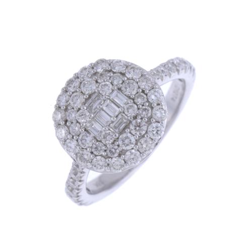 SORTIJA ROSETÓN CON PAVÉ DE DIAMANTES