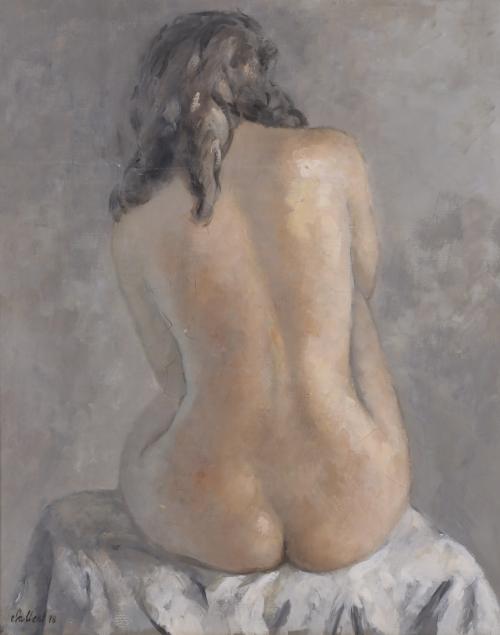 LLUISA SALLENT (1934).  "DESNUDO FEMENINO DE ESPALDAS", 1978.