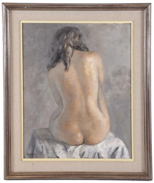 LLUISA SALLENT (1934).  "DESNUDO FEMENINO DE ESPALDAS", 197