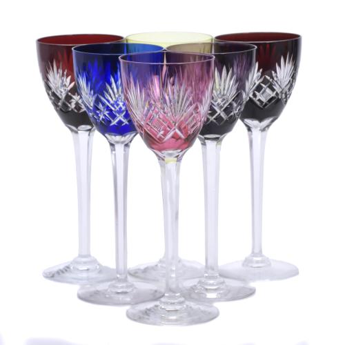 SET OF SIX SAINT LOUIS CRYSTAL GOBLETS, 20TH CENTURY. 