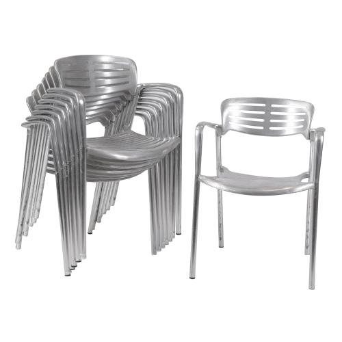 JORGE PENSI (1946). SET OF EIGHT "TOLEDO" CHAIRS FOR AMAT, 