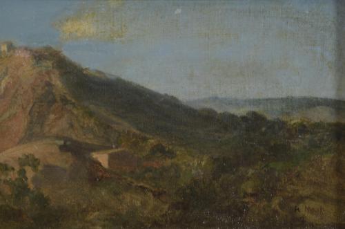 RAMÓN MARTÍ ALSINA (1826-1894). "PAISAJE CON MONTAÑA".