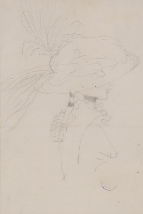 XAVIER GOSÉ (1876-1915). SKETCH FOR A WOMAN IN PROFILE.