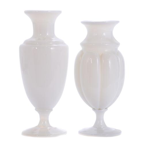 PAIR OF SEVRES VASES IN OPALINE, 20TH CENTURY.