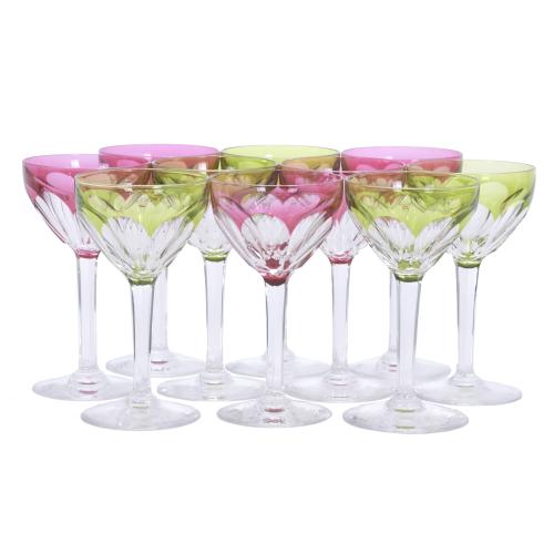 SET OF TEN FRENCH GOBLETS, 20TH CENTURY.