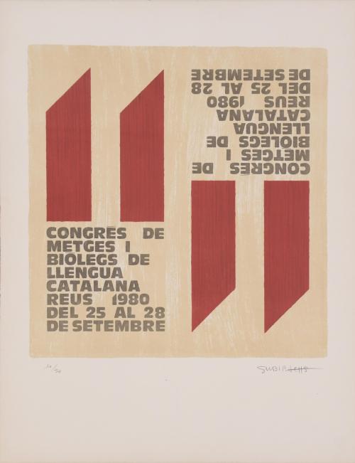 JOSEP MARIA SUBIRACHS (1927-2014). "CONGRES DE METGES I BIOLEGS DE LLENGUA CATALANA".