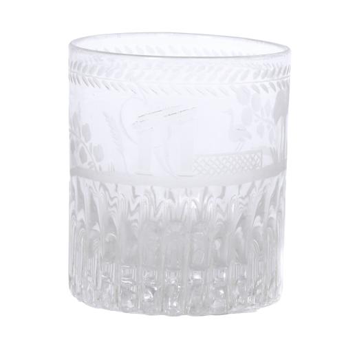 VASO EN CRISTAL DE SAJONIA, SIGLO XIX. 