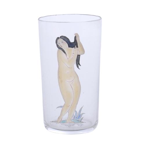 XAVIER NOGUÉS (1873-1940) Y RICARD CRESPO (1981 - 1949).  VASO CON DESNUDO FEMENINO, CIRCA 1920.