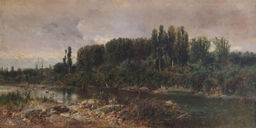 JOSEP ARMET I PORTANELL (1843-1911) "PAISAJE FLUVIAL".