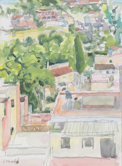 IGNASI MUNDÓ (1918-2012). "HOUSES AND GROVE".