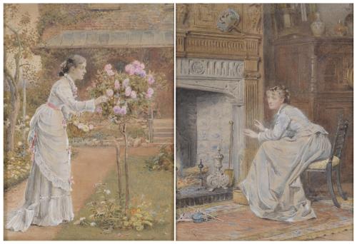 GEORGE GOODWIN KILBURNE (1839-1924).  PAIR OF TRADITIONAL SCENES.