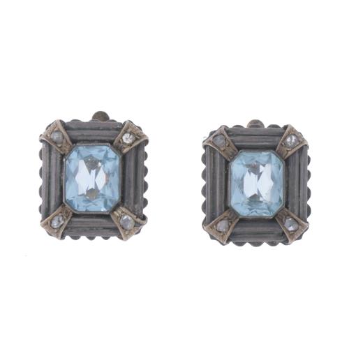 NOUCENTISTA EARRINGS WITH AQUAMARINE, CIRCA 1920.