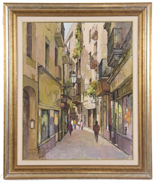 JOSÉ LUIS DE LOS COBOS SANJURJO (1934).  "CALLE PETRITXOL".