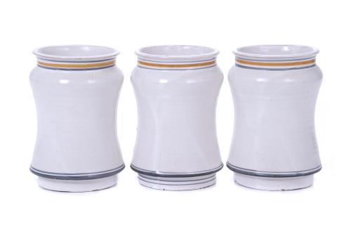 SET OF THREE PHARMACY JARS, 20TH CENTURY. 