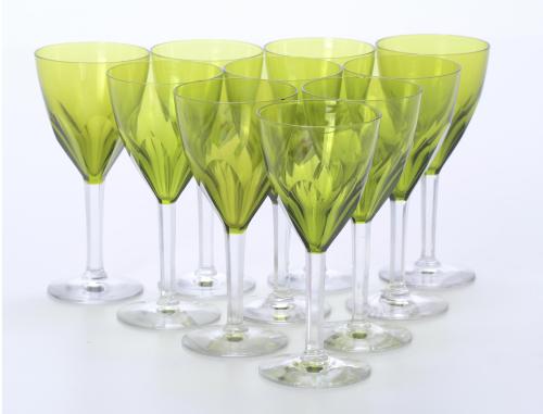 SET OF TEN GOBLETS, 20TH CENTURY.