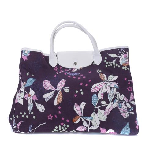 LONGCHAMP.   BOLSO MODELO "FLORAL PRINT CANCAS SMALL".