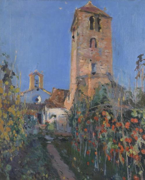 JOAQUIM MIR I TRINXET (1873-1940). "CAMPANAR VELL". Iglesia vieja de Sant Menna (Sentmenat).