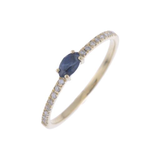 RING WITH SAPPHIRE AND DIAMONDS