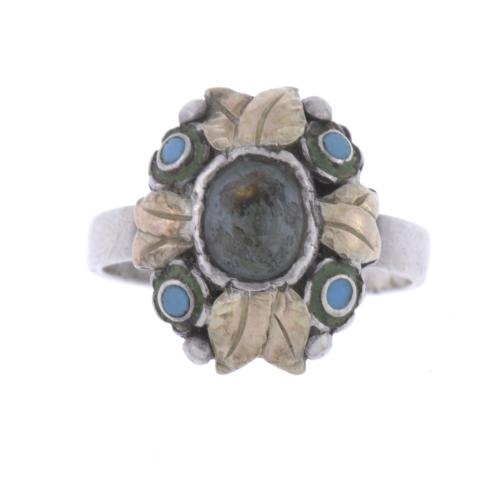 "NOUCENTISTA" RING WITH TURQUOISES