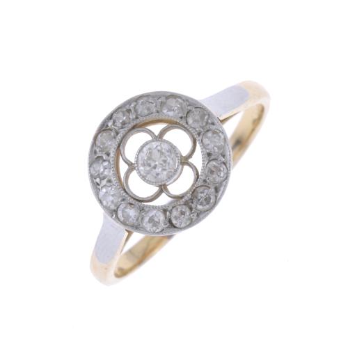 ART DECO STYLE DIAMONDS ROSETTE RING INSPIRED BY "EL PANOT" (THE BARCELONA TYPICAL TILE).