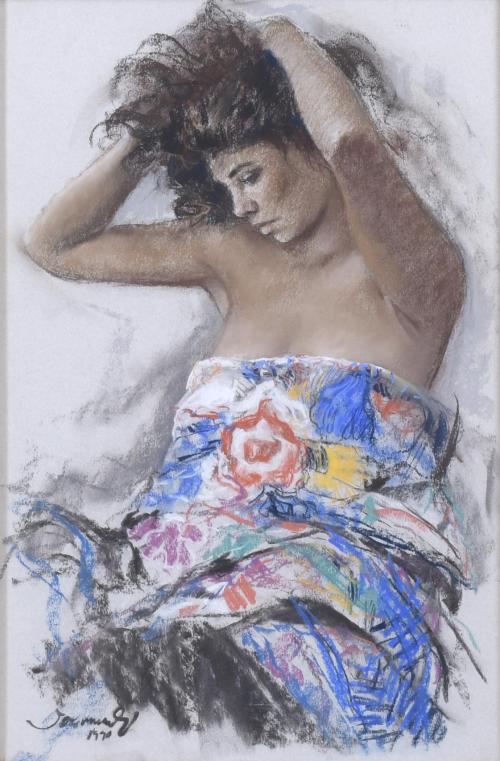 JOAN MARTÍ  ARAGONES (1936-2009). "WOMAN AND SHAWL", 1990.