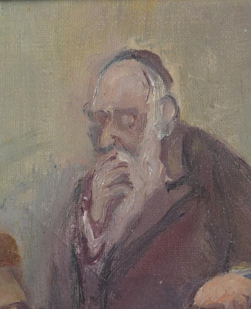 DAVID GARFINKIEL (1902-1970).  "TALMUDIC DISCUSSION".