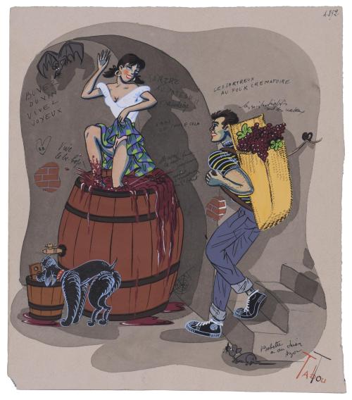 TABOU & CIE (XX). "LE VIGNE EN CAVE", circa 1950.