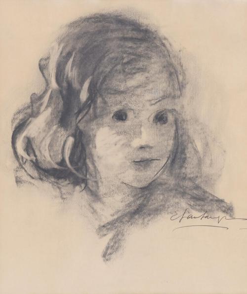 ERNEST SANTASUSAGNA (1900-1964). "GIRL&#39;S PORTRAIT".