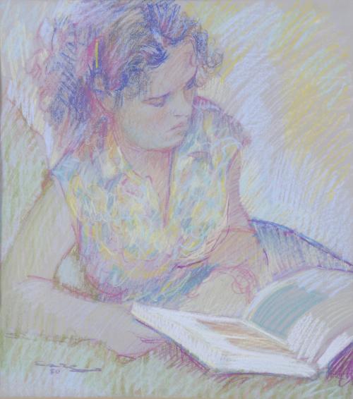 SERGIO BIGAS GORINA (1954).  "PORTRAIT OF A GIRL READING", 1980.