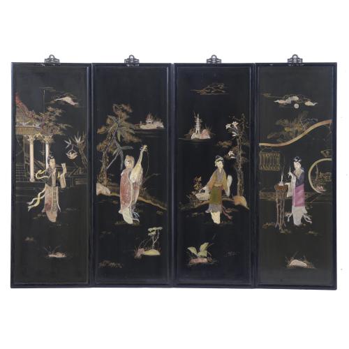 20TH CENTURY CHINESE SCHOOL. SET OF FOUR MING STYLE PANELS.