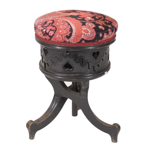 VICTORIAN STYLE PIANO STOOL, 20TH CENTURY.