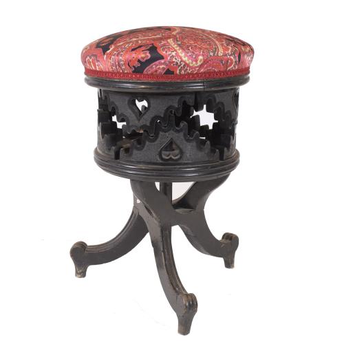 VICTORIAN STYLE PIANO STOOL, 20TH CENTURY.