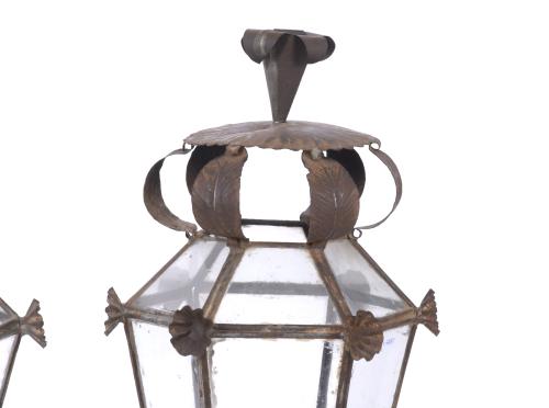 PAIR OF LANTERNS FOR CANDLES, EARLY 20TH CENTURY.