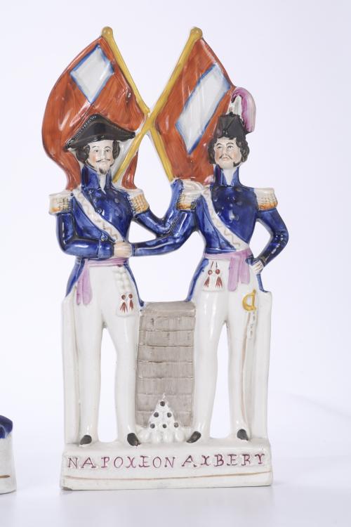 SET OF FIVE FIGURES IN ENGLISH STAFFORDSHIRE EARTHENWARE, S