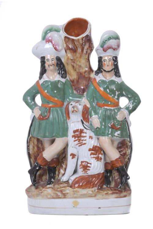 SET OF FOUR FIGURES IN ENGLISH STAFFORDSHIRE EARTHENWARE, S