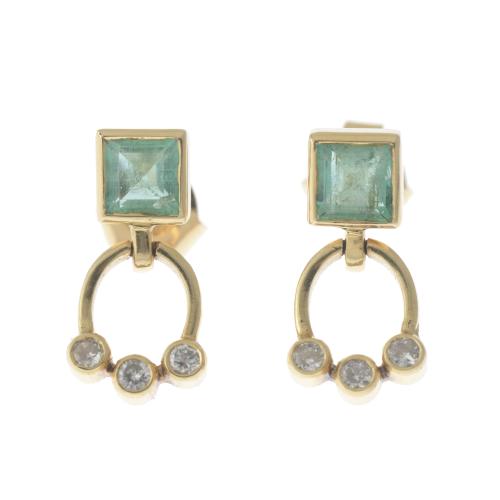 EMERALDS AND DIAMONDS EARRINGS