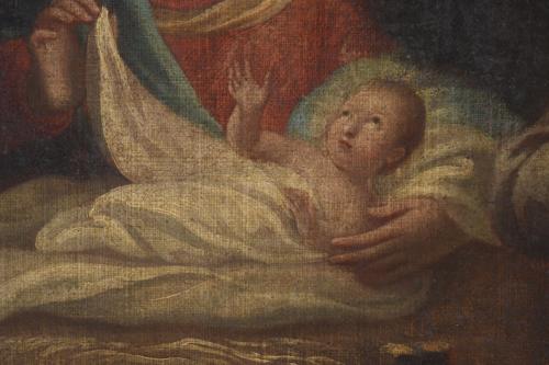 18TH CENTURY, SPANISH SCHOOL. "BIRTH OF CHRIST".