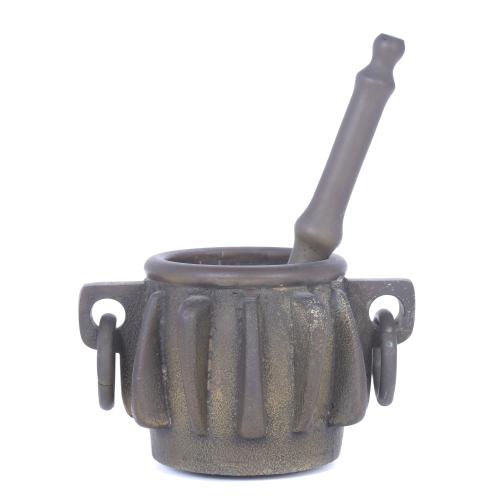 GOTHIC-STYLE MORTAR AND PESTLE, 20TH CENTURY.