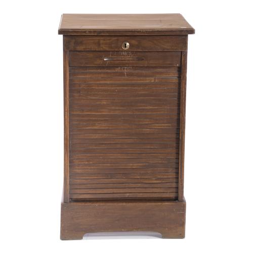 SMALL SHUTTERED FILING CABINET, 20TH CENTURY.