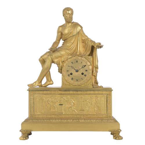 ROBERT ROBIN (1742 - 1799). EMPIRE TABLE CLOCK DEPICTING ARISTIDES, CIRCA 1810.